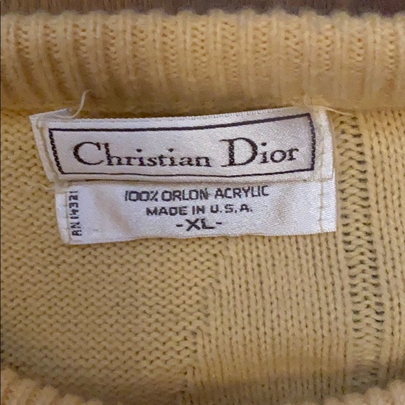 Christian Dior yellow orlon acrylic sweater - Picture 3 of 3